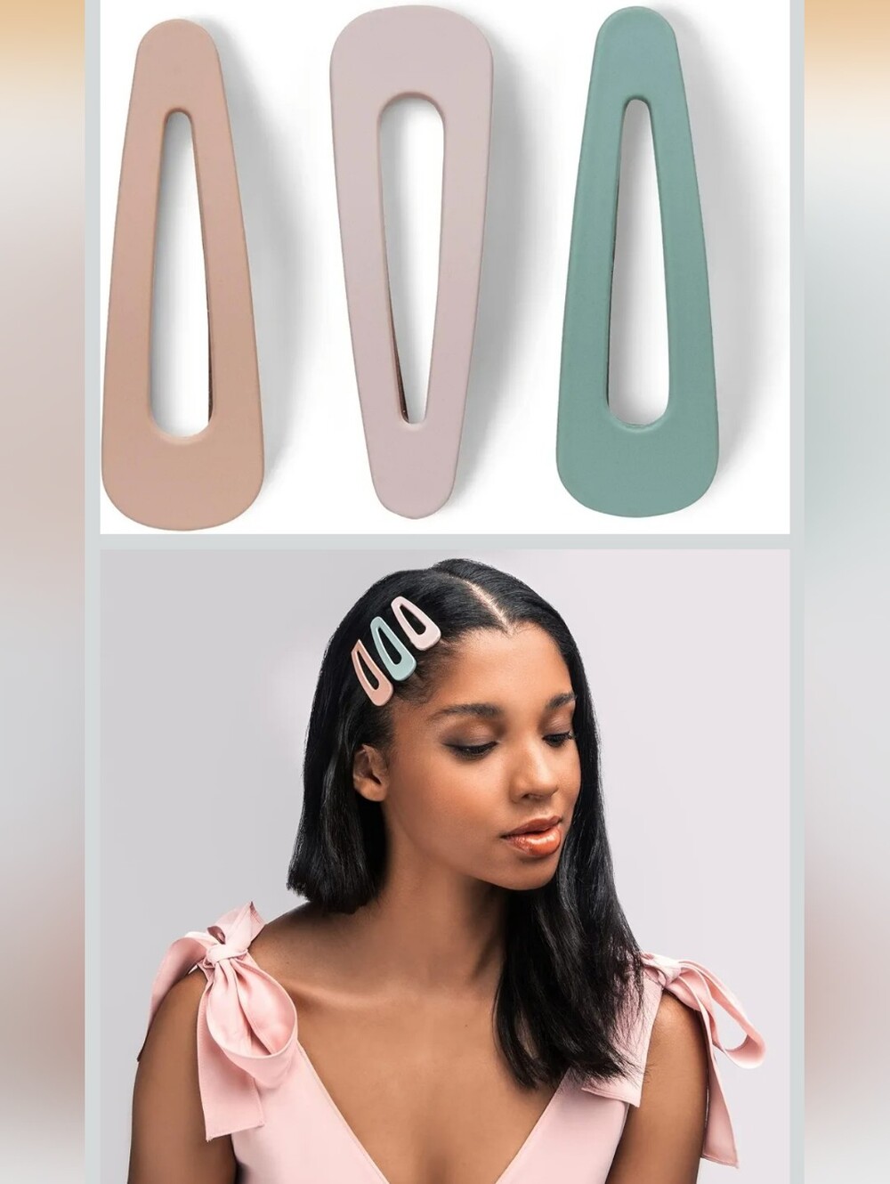 NWT The Hair Edit Snap Triangles Matte Clips Barrettes